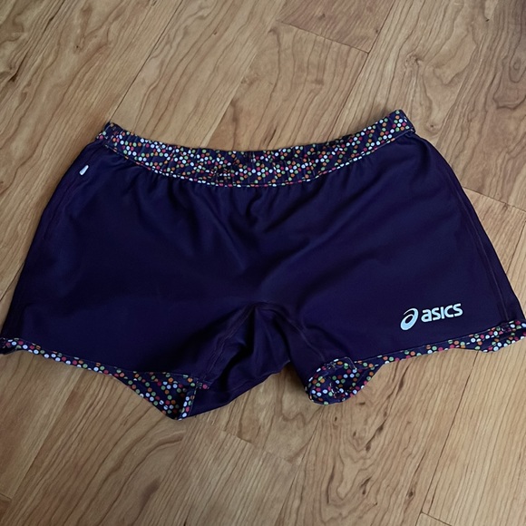 Purple and Patterned Reversible Asics Spandex - Picture 2 of 2